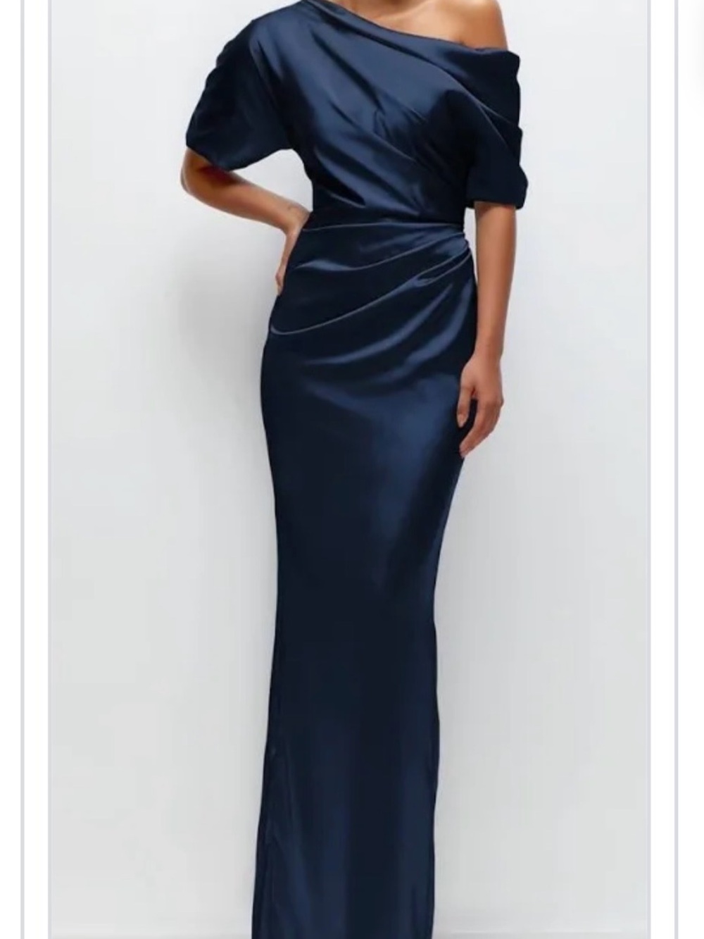 After Six Navy Satin Formal dress